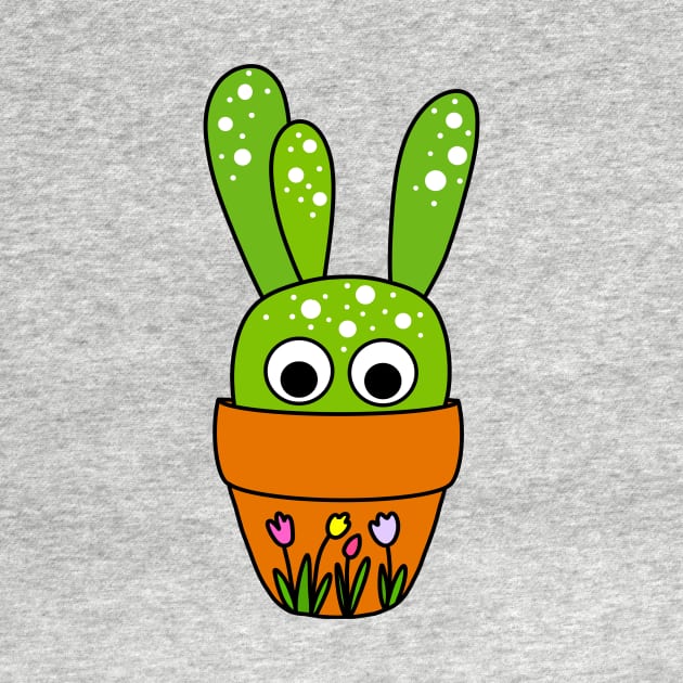 Cute Cactus Design #232: Cute Cactus In Tulip Pot by DreamCactus